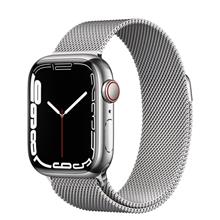 ساعت هوشمند اپل واچ سری 7 استیل نقره ای 41 میلیمتری با بند Silver Milanese Loop 